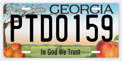 GA license plate PTD0159