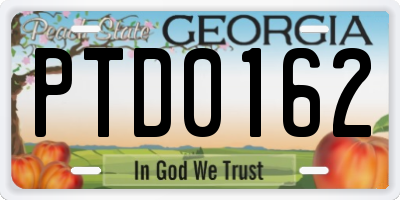 GA license plate PTD0162