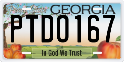 GA license plate PTD0167