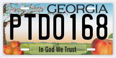 GA license plate PTD0168