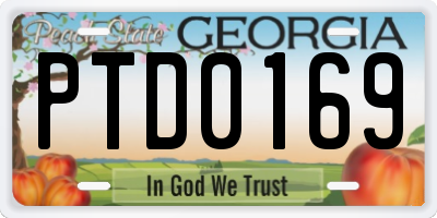 GA license plate PTD0169