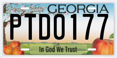 GA license plate PTD0177