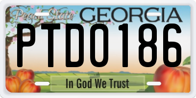 GA license plate PTD0186
