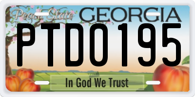 GA license plate PTD0195