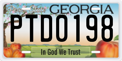GA license plate PTD0198