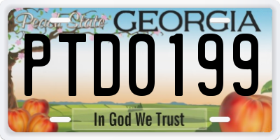 GA license plate PTD0199