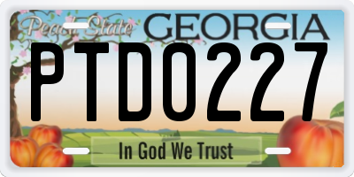 GA license plate PTD0227