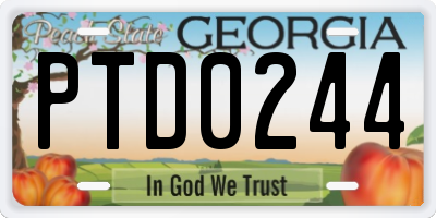 GA license plate PTD0244