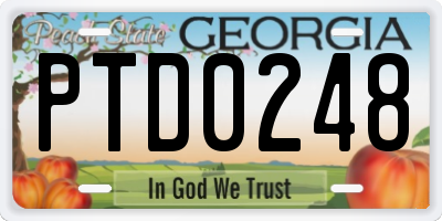 GA license plate PTD0248