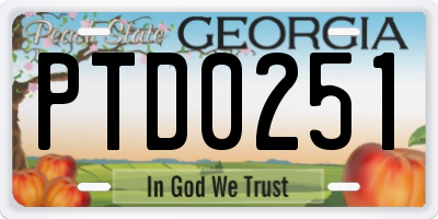 GA license plate PTD0251