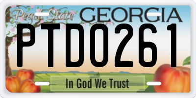 GA license plate PTD0261