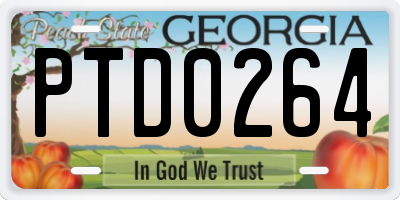 GA license plate PTD0264