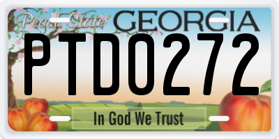GA license plate PTD0272