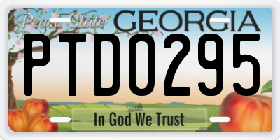 GA license plate PTD0295