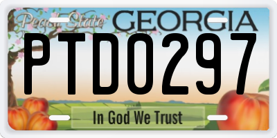GA license plate PTD0297
