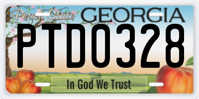 GA license plate PTD0328