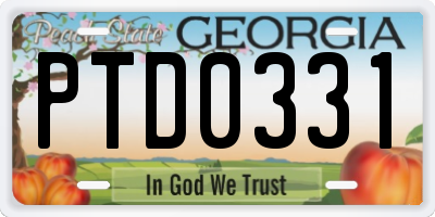 GA license plate PTD0331