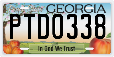 GA license plate PTD0338