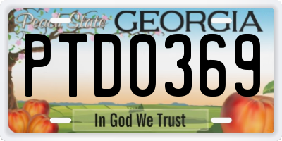 GA license plate PTD0369