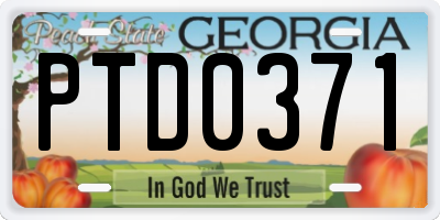 GA license plate PTD0371
