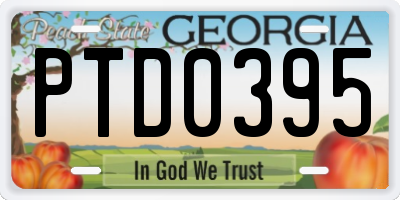 GA license plate PTD0395