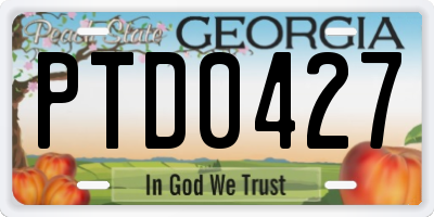 GA license plate PTD0427