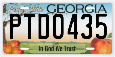 GA license plate PTD0435