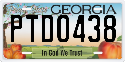 GA license plate PTD0438