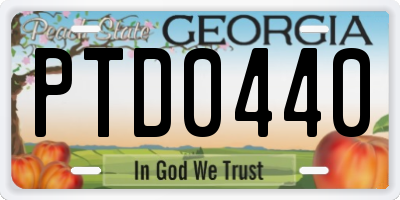 GA license plate PTD0440
