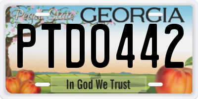 GA license plate PTD0442