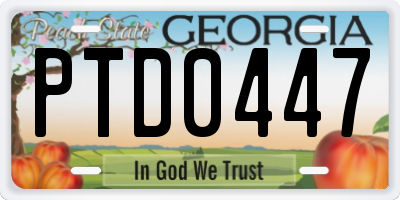 GA license plate PTD0447