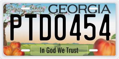 GA license plate PTD0454