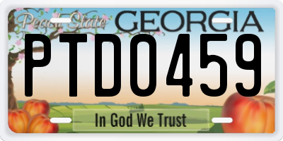 GA license plate PTD0459