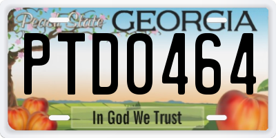 GA license plate PTD0464