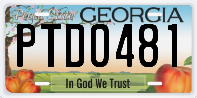 GA license plate PTD0481