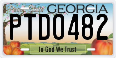 GA license plate PTD0482