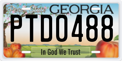 GA license plate PTD0488