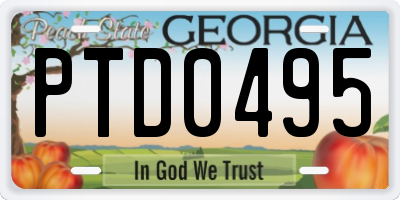 GA license plate PTD0495