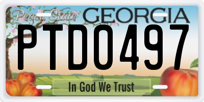 GA license plate PTD0497