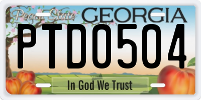 GA license plate PTD0504