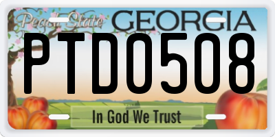 GA license plate PTD0508