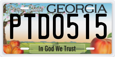 GA license plate PTD0515