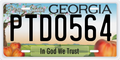 GA license plate PTD0564