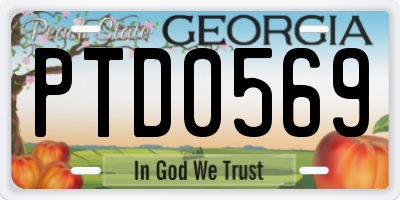 GA license plate PTD0569