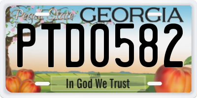 GA license plate PTD0582