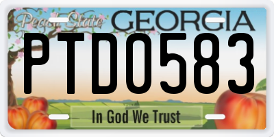 GA license plate PTD0583