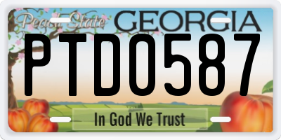 GA license plate PTD0587