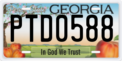 GA license plate PTD0588