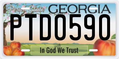 GA license plate PTD0590