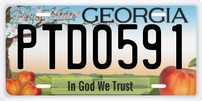 GA license plate PTD0591